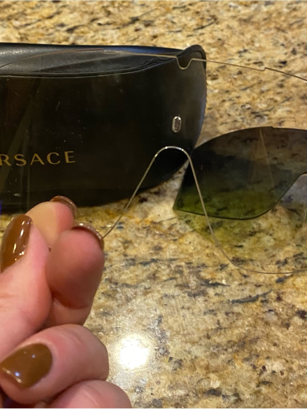Versace Rimless Sunglass shields - Black Frame and clear one